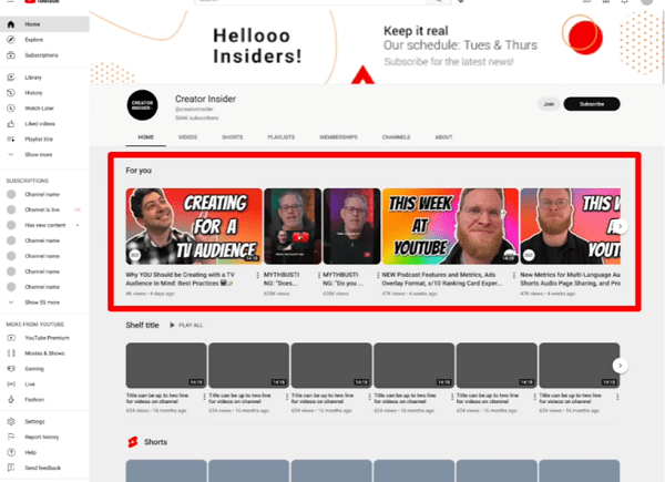 YouTube cerca di semplificare le opzioni della pagina del canale per migliorare l’engagement