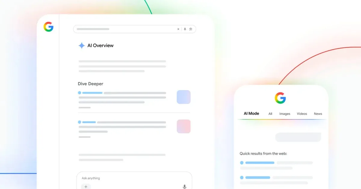 La modalità AI Mode di Google con i link ai siti dentro la risposta